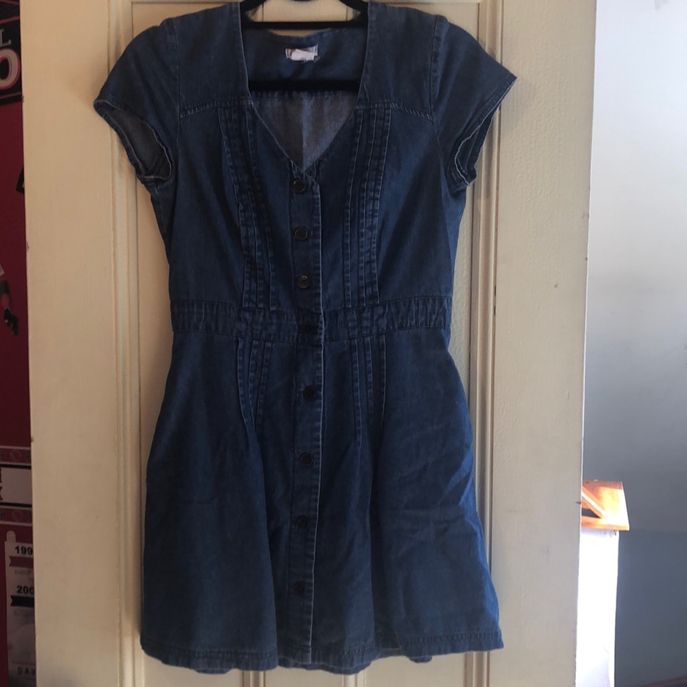 Lightweight Button Down Denim Dress with pockets